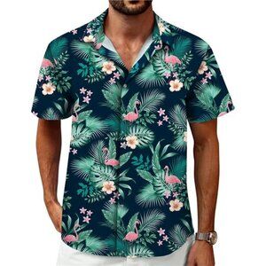 Hawaiian Shirt Beach Shirts‎ Summer Button Down Short Sleeve Tropical for Men